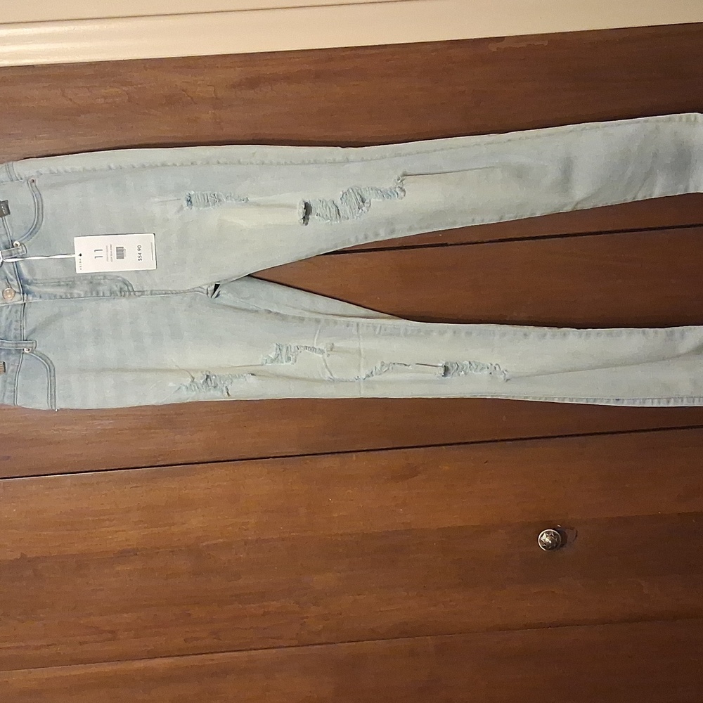 AKIRA Light Blue Flex-Fit Skinny Jeans High-Rise Stretch - Picture 2 of 13